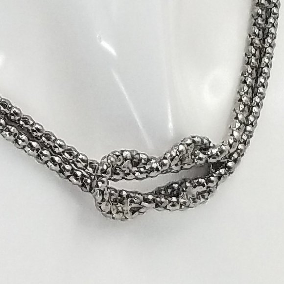 Hematite Beaded Infinity Knot Necklace - Picture 2 of 5